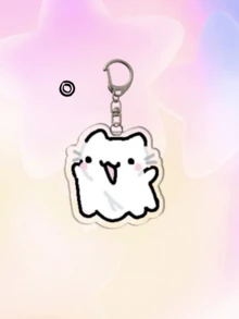 1个亚克力可爱猫咪钥匙扣：草莓猫、蓝莓猫、花猫、情侣款、太阳猫、蜜蜂猫、波点猫、可爱挂饰、汽车钥匙扣。日常包袋配饰、包袋挂饰、挂绳、钥匙扣。适合送给男朋友、女朋友、家人、医生、护士、派对礼物、手机装饰等等。汽车配饰、校园卡通 - 彩色 - 查看 25