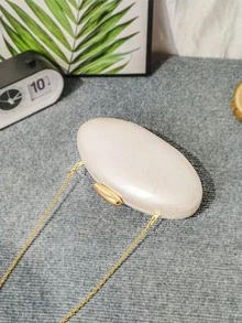 1 件时尚欧美风格亚克力闪亮晚宴包，简约优雅女士手拿包，配有可拆卸金链，适合晚会、婚礼、节日或作为礼物