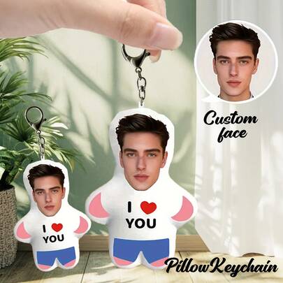 両面写真入りキーホルダー、ユニセックスアクセサリー、カップル、家族、個人用にカスタマイズ可能、誕生日プレゼント、カップル、両親、親しい友人に最適。彼、友人、家族への特別なギフト。洗濯機で洗えるデジタル印刷