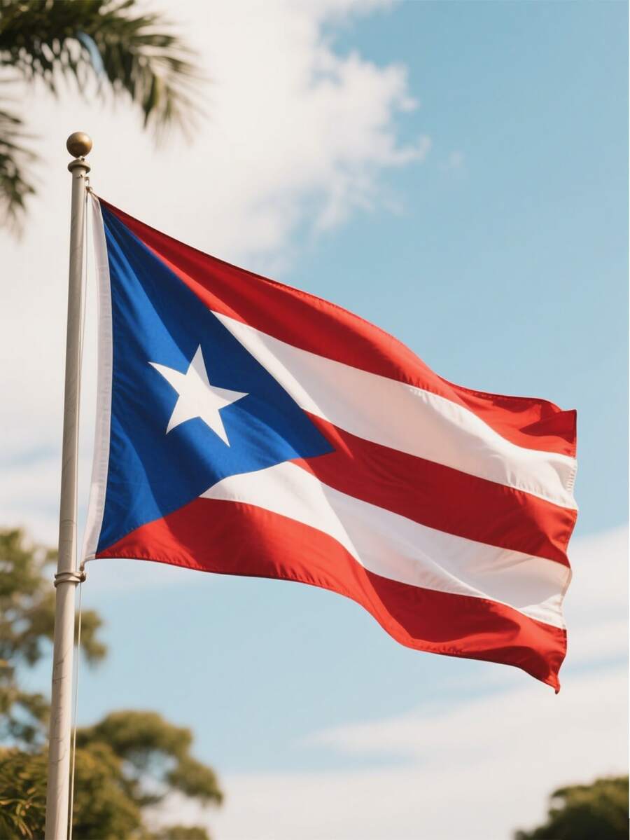 1pc Puerto Rico Flag, Double-Sided Printing, Vibrant & Durable Fade-Resistant Fabric, Double-Stitched, Garden & Home Decor, 35.43in*59in/90*150cm - Puerto Rico - View 1