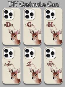 1 Stück individuell gestaltbares Glücks-Buchstaben & Namen Design Handyhülle mit elegantem Hirsch- & Blumenmuster, kompatibel mit iPhone 15 Pro Max/16E/14 Plus/13/12/11, TPU Material, personalisiert, einzigartig, individuell, ideales Urlaubsgeschenk für Freunde, Klassenkameraden, Familie, Handy & Zubehör, Saisonauswahl, modische personalisierte Handyhülle, Freund, Freundin, Familie, Freunde, Großeltern, Paar, für Jahrestage, für Geburtstage - Weiss - Übersicht 3