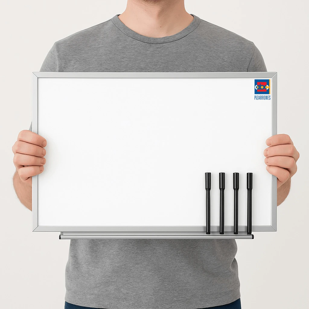 Pizarrón Magnético Blanco 30x60 cm | para pared, Ideal para Notas, Tareas y Recordatorios | Superficie de Borrado en Seco + Kit de Instalación - S - Ver 1