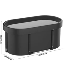 Portable Ice Bath Tub For Home Gym Outdoor - Foldable Oval Tub For Athletes Recovery - Black - View 2