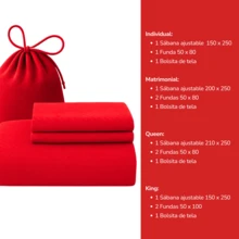 Single Drawer Sheet And 1 Cotton-Touch Microfiber Pillowcase - 紅色 - 查看 2