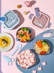 Isolierte Kinder-Lunchbox, Edelstahl Bento Box mit Besteck für Schüler