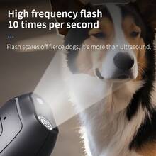 迷你超声波驱狗器，带LED灯 - 有效范围314.96英寸，一键操作，USB充电，适用于户外驱狗和防咬，设计小巧，是旅行和居家使用的理想之选，时尚耐用 - 黑色 - 查看 5