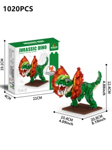 1 pieza Dinosaurio de la era Jurásica 1500 piezas Kit de construcción 3D creativo y educativo, juego de bloques de construcción para descompresión, decoración ideal para amantes de los dinosaurios, regalo para fiestas y cumpleaños