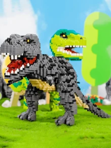 1 pieza Dinosaurio de la era Jurásica 1500 piezas Kit de construcción 3D creativo y educativo, juego de bloques de construcción para descompresión, decoración ideal para amantes de los dinosaurios, regalo para fiestas y cumpleaños