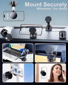 New 2026 Magnetic Vacuum Suction Cup Phone Holder, Suitable For Cars And Homes. This Vacuum Suction Cup Phone Holder Features A Foldable Design, Is Universally Compatible With IPhones And Android Devices, And Is Suitable For All Car Models. It's An Adjustable Car Phone Holder With 360-Degree Rotation, An Interior Accessory, And Has A Smooth Surface. A Perfect Mother's Day Gift - 黑色 - 查看 7