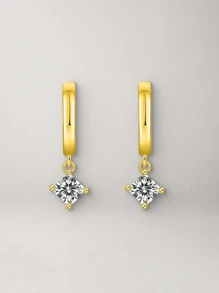 1 对防过敏耳环，精致 18K 镀金耳环，女士时尚重叠耳环 - 耳環 - 查看 7