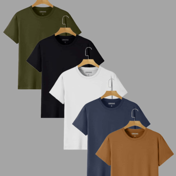 Kit 5 Camiseta Masculina Básica Lisa Algodão presente de natal presente de natal