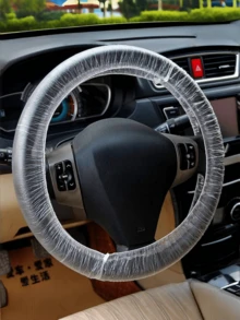 1 件通用一次性塑料方向盘套，防水，适用于汽车内饰配件 - 彩色 - 查看 4