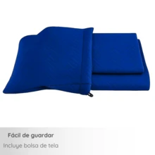 Single Drawer Sheet And 1 Cotton-Touch Microfiber Pillowcase - 藍色 - 查看 3