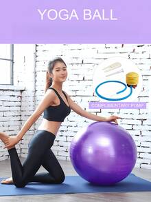1只加厚防爆瑜伽球,適用於女性綜合訓練,孕婦按摩球,適用於孕婦特定的運動球,運動、普拉提器材,平衡運動、瑜伽核心球,室內訓練、健身房 - 紫色 - 查看 2