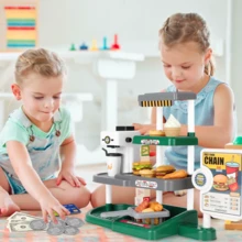 71Pcs Kids Fast Food Playset Caterer Kitchen Toy Set - 綠色 - 查看 4