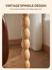 Vintage-Inspired Round Side Table With Sturdy Wooden Base , Perfect For Living Room, Bedroom, Or Office Decor, Coffee Table, Bedroom Accessory, Minimalist Design, Natural Wood Finish