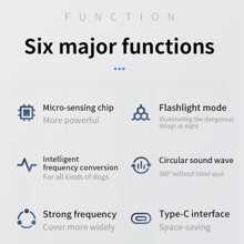 迷你超声波驱狗器，带LED灯 - 有效范围314.96英寸，一键操作，USB充电，适用于户外驱狗和防咬，设计小巧，是旅行和居家使用的理想之选，时尚耐用 - 黑色 - 查看 8
