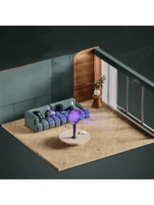 1个可折叠电蚊拍，USB Type-C充电，2800V物理灭蚊器，带可伸缩手柄和旋转折叠机构，多层网罩和紫外线吸引技术，适用于室内外使用 - 家居、卧室、厨房、办公室、露台 - 彩色 - 查看 8