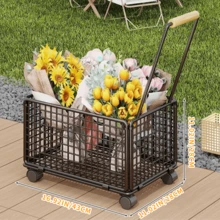 1pc Outdoor Camping Trolley Foldable Wagon Cart For All-Terrain Adventures, Lightweight Stair-Climbing Hand Truck, Portable Shopping Cart For Picnics And Travel, Easy-Store Telescoping Handle, Durable Wheel System, Compact Fold For Quick Storage, Versatile Utility Cart For Outdoor Grilling, Beach Trips, Camping, Hiking, And Everyday Errands, Ideal For Seniors, Families, And Active Lifestyles, Weather-Resistant Frame, Quick Assembly - Multicolor - View 4