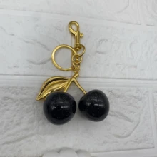 1PC Cherry Pendant, Large Cherry Shaped Crystal Pendant, Cherry Crystal Fashion Keychain, Creative And Exquisite Car Keychain, Bag Pendant Women's Bag Accessories Small Gifts, Keychain Pendant School Supplies Teacher Gifts Back To School Teacher Accessories School Supplies Teacher Gifts Back To School Teacher Accessories Backpack Accessories - Black - View 6