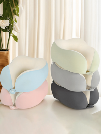 【2025新品】U型记忆棉颈枕带收纳盒 便携式旅行午睡枕 慢回弹颈枕 办公室午休 飞机旅行颈椎枕 可拆卸机洗 带收纳袋