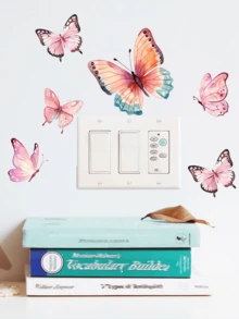 6 件夜光蓝色蝴蝶墙贴，适用于卧室和客厅的夜光装饰 - 粉紅藍光蝴蝶 - 查看 4