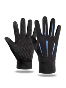 1 Pair Winter Warm Gloves, Anti-Slip Touchscreen, Unisex, Thick Fleece Lining, Windproof, Cold-Proof, Waterproof, Suitable For Cycling, Outdoor Sports, Autumn/Winter Seasons And Various Occasions. - Multicolor - View 8