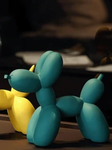 气球狗雕塑，现代艺术家居装饰雕像，家居饰品，时尚动物艺术摆件，适合摆放在咖啡桌、厨房或房间，是色彩搭配和美学装饰的理想之选。 - 粉色 - 查看 11