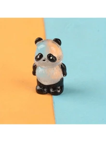 5/15件夜光熊猫玩具摆件游戏动物公仔diy手工发光挂饰树脂配件微景观摆件微型立体熊猫挂件材料不带电 - 彩色 - 查看 6