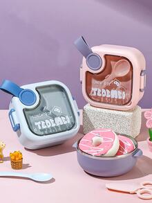 Isolierte Kinder-Lunchbox, Edelstahl Bento Box mit Besteck für Schüler