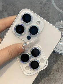 天空相机镜头膜，适用于兼容 15/14 Pro Max，兼容 13，兼容 12 Pro，兼容 Pro，11/12 Mini，16e星空图案相机膜/高清，全覆盖镜头膜 - 銀色 - 查看 2