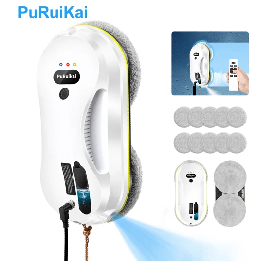  Robot limpiacristales inteligente PuRuiKai: limpiacristales automático con control remoto y detección de bordes