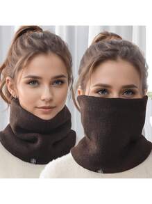 多功能防护面罩围巾，适合户外运动，单件装，冬季保暖围脖，男士滑雪围脖，女士围脖，男士抓绒围脖面罩，加厚防风围巾，寒冷天气防护，适合日常穿着 - 彩色 - 查看 2