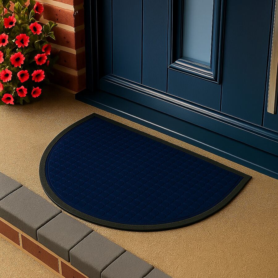 DuVlo Non-Slip Semicircle Outdoor PVC Mat 40x60 - 藍色 - 查看 1