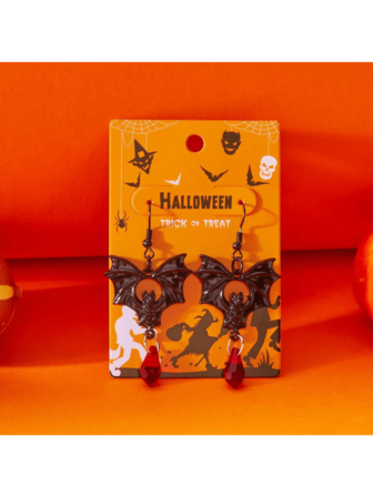 6.5cm哥特风蝙蝠耳环，夸张节日复古吊坠，超酷小礼物！