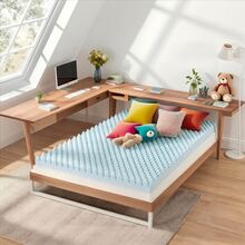 2025 Newest 40x75 Inch Queen-Size Cooling Gel Memory Foam Mattress Pad - Egg Crate Comfort Curve Design, Breathable Pressure Relief Bed Topper, Suitable For Home, Kids' Room, Living Room & Camping, Twin Mattress, Queen Mattres