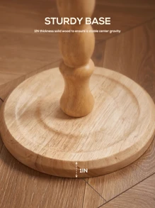 Vintage-Inspired Round Side Table With Sturdy Wooden Base , Perfect For Living Room, Bedroom, Or Office Decor, Coffee Table, Bedroom Accessory, Minimalist Design, Natural Wood Finish