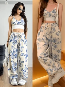 Women Two-Piece Outfits - Blue - View 1