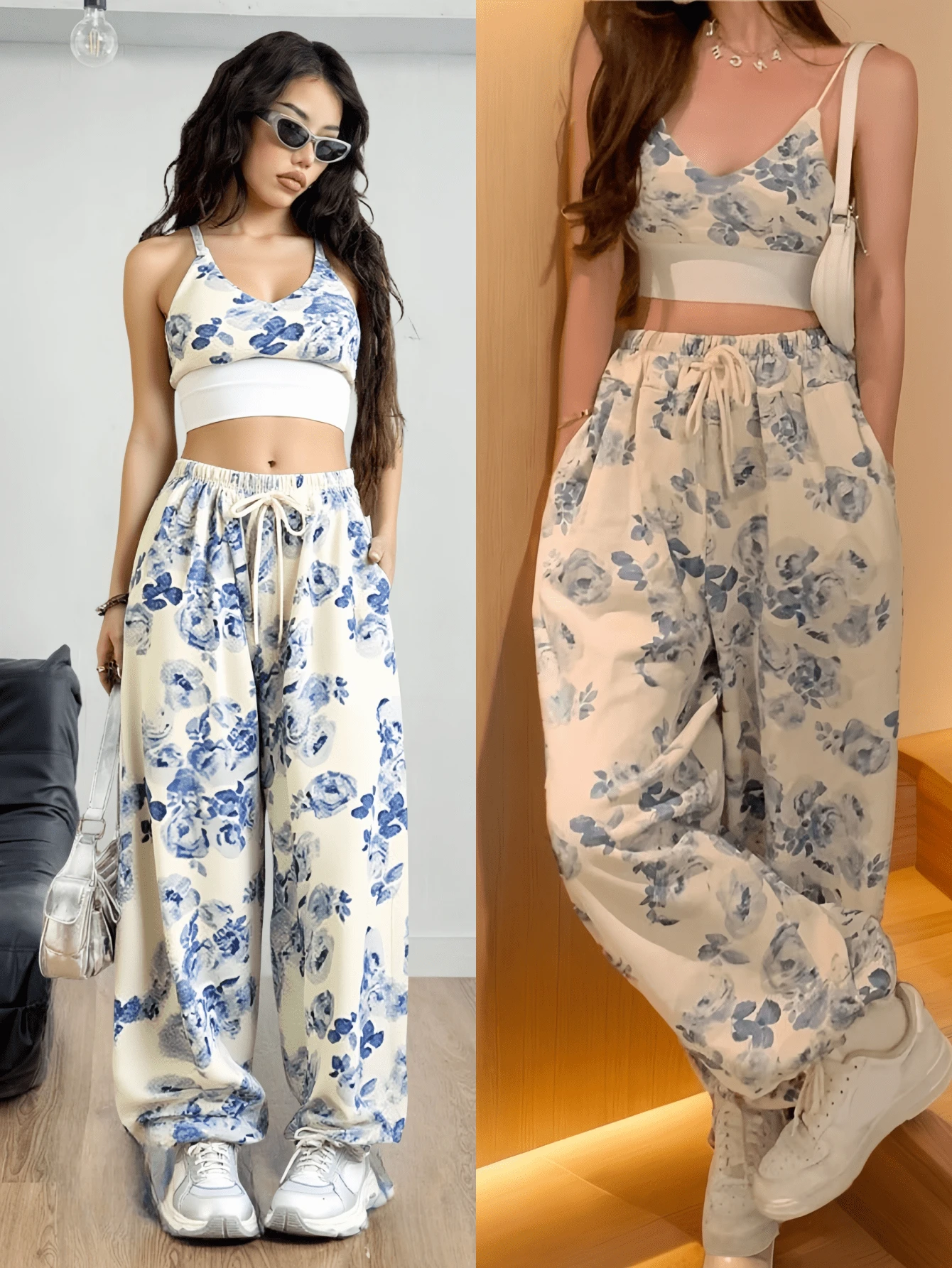 Women Two-Piece Outfits - Blue - View 1