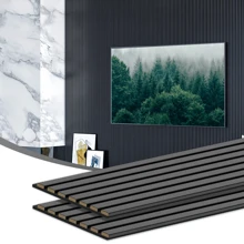 Wood Panels For Wall And Ceiling, 94.5"*11" Acoustic Wood Wall Panels For Interior Wall Decor, Room Decor 3D Wood Slat Wall Panel/Fluted Sound Absorbing Panel