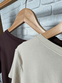 Kit 2 Women's Blouse 100% Viscolaycra Casual T-Shirt Basic T-Shirt Plus Size - CÀ PHÊ VÀ TẮT - Xem 3