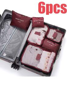 1/6pcs Travel Organizer Set - Multi-Functional Luggage Packing Cubes, Foldable Clothes Storage Bags, Cosmetic Bag, Bathroom Organizer, Summer Travel Essentials, Makeup Brush Holder, Garment & Shoe Organizers, Large Capacity Packing Bags, Compression Sacks, Bridesmaid Gifts, Mother's Day Gifts, Birthday Gifts, Gifts For Friends And Teachers, Home Decor, Bathroom, Living Room, Bedroom Organizers, Jewelry And Nail Polish Storage - Navy Blue - View 14