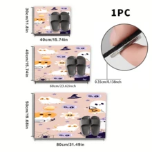 1pc Home Decor, Vintage Bohemian Patterned Silica Gel Carpet With Ghostly Cat Print, Easy To Clean 3D Printed Rectangle Rug, Suitable For Entryway, Living Room, Kitchen, Bedroom, Hallway, Bathroom, Laundry Room - Polyester Carpet For Indoor And Outdoor Home Decor