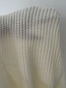 Suéter cárdigan minimalista simple, elegante y moderno, suéter para mujer, ropa de abrigo, suéter holgado de manga larga, prendas de punto para primavera, otoño e invierno. - Blanco - Ver 7