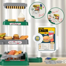 71Pcs Kids Fast Food Playset Caterer Kitchen Toy Set - 綠色 - 查看 2