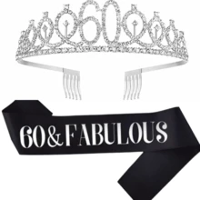 2 Stücke/Set Geburtstags-Schärpe und Tiara für Frauen, inklusive Geburtstagskrone, Happy 18., 21., 30., 40., 50., 60., 70. Geburtstags-Schärpe, Schleife, fantastische Kerzen und Kuchendekoration, Geburtstagsgeschenke für Frauen, Partyzubehör für glücklichen Geburtstag, Valentinstag Accessoires in Gold - Verschiedenfarbig - Übersicht 6