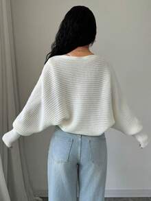 Suéter cárdigan minimalista simple, elegante y moderno, suéter para mujer, ropa de abrigo, suéter holgado de manga larga, prendas de punto para primavera, otoño e invierno. - Blanco - Ver 2