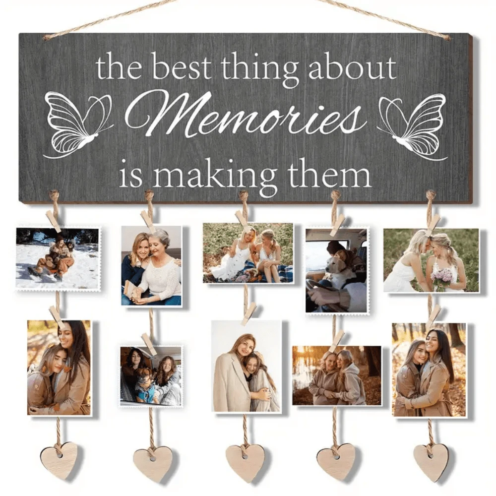 1 Set Hanging Photo Frame, Record Family Memories, Thank You Gift, Housewarming, Christmas Gift, Warm Home Wall Decor, Room Decor, Living Room Decor - Multicolor - View 1