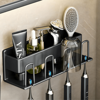 Porta escova de dentes | Suporte para escovas de dentes montado na parede Porta escova de dentes de metal Sem Furos Na Parede