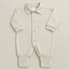 Macacão Infantil Bebê Menina Básico Super Confortável e Leve Lançamento - OffWhite - Visão 3